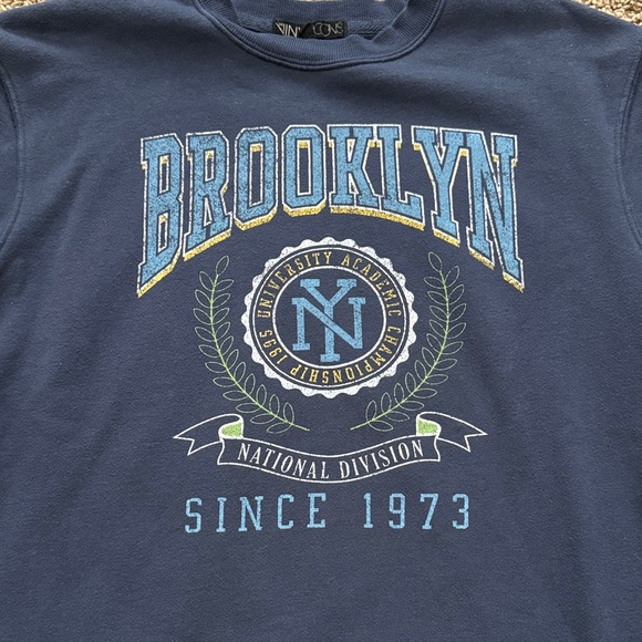 Navy Blue Woman’s Graphic Sweater - Picture 3 of 4